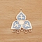 Alloy Chandelier Component Links, Clover Link, with Enamel, Light Sky Blue, 29x25mm