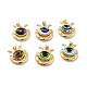 Eye with Moon Brass Micro Pave Clear Cubic Zirconia Pendants KK-G419-12G-1
