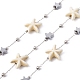 Handmade Synthetic Turquoise Starfish & 304 Stainless Steel Star Beaded Chains CHS-E008-01P-1