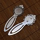 20mm Clear Domed Glass Cabochon Cover for Antique Silver DIY Alloy Portrait Flower Bookmark Making DIY-X0126-AS-NR-4