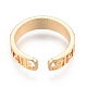 Brass Number Hollow Open Cuff Ring RJEW-N039-10LG-3
