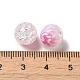 Perles acryliques craquelées peintes en spray bicolore OACR-G029-02-4