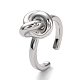 Rack Plating Brass Knot Open Cuff Rings for Women RJEW-Q777-06P-1