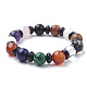 Natural & Synthetic Gemstone Beaded Stretch Bracelets G-S285-23-3