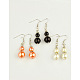 Round Pearl Glass Earrings J-JE00058-1