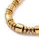 Synthetic Hematite & Brass Column Beaded Necklace Bracelet with Magnetic Clasps SJEW-G079-01B-4