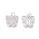 Brass Micro Pave Clear Cubic Zirconia Charms ZIRC-I036-13P-1