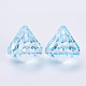 透明なアクリルパーツ  多面カット  ダイヤモンド  ライトシアン  20.5x19mm  穴：1.7mm  約150個/500g TACR-Q260-F-V38-3