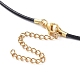 Cowhide Leather Cord Bib Necklaces NJEW-JN02590-4