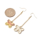 Alloy Enamel Butterfly Dangle Earrings EJEW-JE05604-01-3