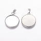 Stainless Steel Pendant Cabochon Open Back Settings STAS-P160-05P-1
