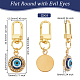 OLYCRAFT 2Pcs Evil Eye Keychain Charms Blue Evil Eye Keychain Pendants with Swivel Lobster Claw Clasps Good Luck Keychain Decoration Accessories for Jewelry Making DIY Keychain Crafts HJEW-OC0001-13-2