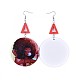 Dyed Printed Fashion Lady Wooden Dangle Earrings EJEW-JE03223-02-2