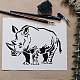 FINGERINSPIRE Rhino Stencil Stencil 29.7x21cm Plastic Rhino Painting Stencil Reusable Animals Stencils Rhino Pattern Stencils for Painting on Wood DIY-WH0202-302-7