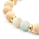 Bracciali elastici con perle di amazzonite di fiori naturali smerigliati BJEW-JB07009-6