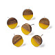Серьги-гвоздики из непрозрачной смолы и орехового дерева EJEW-N017-008-B05-1