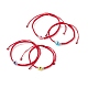2 個 2 スタイル樹脂ナザールボンジュウ編組ビーズ ブレスレット セット  親と子のための赤いカップルの調節可能なブレスレット  レッド  内径：1-7/8~4インチ（4.8~10.2cm）  1個/スタイル BJEW-JB08425-1