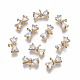 Brass Micro Pave Cubic Zirconia Charms KK-S359-011A-RS-1