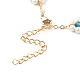 Shell Pearl & Acrylic Beads Flower Link Bracelets X1-BJEW-TA00003-02-5