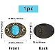 GORGECRAFT Turquoise Stone Buttons 90×66Mm Belt Buckles Men American Western Cowboy Indian Elements Vintage Turquoise Belt Buckle Oval with Flower for Men's Belt PALLOY-WH0104-06AB-2