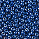 6/0 チェコ不透明ガラスシードビーズ  光沢のある  ラウンド  スレートブルー  4x3mm  穴：1.2mm  約500 G /袋 SEED-N004-003D-09-4