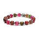 Bracelet extensible en perles d'agate naturelle teintée BJEW-JB09180-03-1
