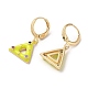 Dreieckige Ohrhänger aus echtem 18 Karat vergoldetem Messing EJEW-L268-030G-02-2