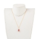 Naturel pendentif cornaline / agate rouge pendentif collier et boucles d'oreilles ensembles de bijoux SJEW-JS01060-01-5