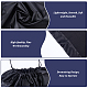 布模造シルク防塵収納ポーチ  ポータブル旅行用巾着バッグ  長方形  ブラック  39.7x50x0.45cm  12個/袋 ABAG-WH0044-47B-5