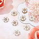 BENECREAT 24PCS Pearl Rhinestone Flower Buttons Gold & Silver Embellishment Alloy Jewelry Decoration DIY Handmade Accessories Clothing Buttons Crystal Bouquet Decoration for Wedding Party FIND-BC0003-36-5