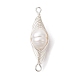Natural Cultured Freshwater Pearl Copper Wire Wrapped Connector Charms PALLOY-JF02519-01-3