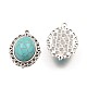 Synthetic Turquoise Pendants PALLOY-K215-09A-AS-1
