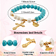 Bracelet extensible en perles rondes turquoises synthétiques BJEW-PH01531-02-2