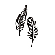 NBEADS 2 Pcs Feather Metal Wall Art Decor HJEW-WH0067-031-1
