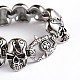 Retro 304 Stainless Steel Skull Link Bracelets BJEW-E262-04AS-2
