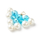 Electroplate & Pearlized Glass Beads Pendants PALLOY-JF01248-5