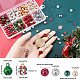 SUNNYCLUE 1 Box 240Pcs DIY 6 Sets Christmas Charms Beading Bracelets Making Kit Small Jingle Bells Red Green Beads Holiday Cheerful Sound Craft Bell Winter Snowflake Charms for Jewelry Making Kits DIY-SC0022-63-3