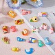 SUPERFINDINGS 36Pcs 18 Styles Opaque Animal Resin Cabochons with 80Pcs Acrylic Double-Sided Glue Point Dots Cute Cartoon Fish Tortoise Sea Horse Slime Charms Undrill Flatback Embellishments CRES-FH0001-14-6