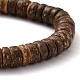 Rondelle Natural Coconut Stretch Bracelets BJEW-JB05361-01-2