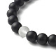 Ensemble de bracelets extensibles en perles de cristal de quartz synthétique et perles de pierre noire synthétique pour cadeau femme fille BJEW-JB06792-8