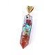Chakra Theme Mixed Gemstone Pendants CHAK-PW0001-036F-1
