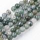 Chapelets de perles en agate mousse naturelle G-G735-62-4mm-1