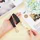 SUPERFINDINGS 1Pcs 51cm Imitation Leather Bag Handles Black Replacement Strap with Light Gold Alloy Clasps Imitation Pearl Beaded Extender for Purse Handbags DIY Crafts FIND-WH0126-373A-3