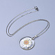 Ожерелье кулон из сухого цветка NJEW-JN02390-1