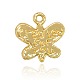 Nickel Free & Lead Free Golden Alloy Butterfly Charms PALLOY-J169-24G-NR-2