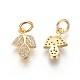 Brass Micro Pave Cubic Zirconia Charms ZIRC-J021-12G-RS-2