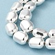 Brins de perles d'hématite non magnétiques synthétiques galvanisées G-Q1009-J02-01S-3