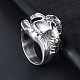 Calavera de acero titanio con anillo de dedo en forma de garra SKUL-PW0002-031F-P-3