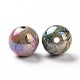 Sprühlackierte runde Perlen aus undurchsichtigem Acryl ACRP-F002-01-2
