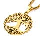 304 Stainless Steel Pendant Necklaces NJEW-H015-03G-3